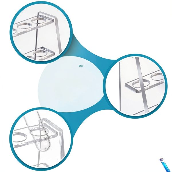 Acrylic Test Tube Holder Rack 2 Pack AceOrbit Clear 6‑Well Lab Rack-2