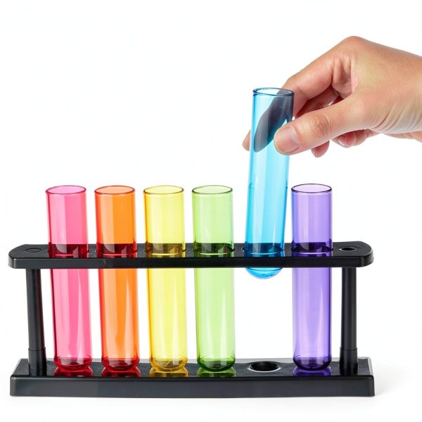 Juvale Test Tube Shot Glasses Plastic 4 Pack Multicolor 1.5 oz Tubes-7