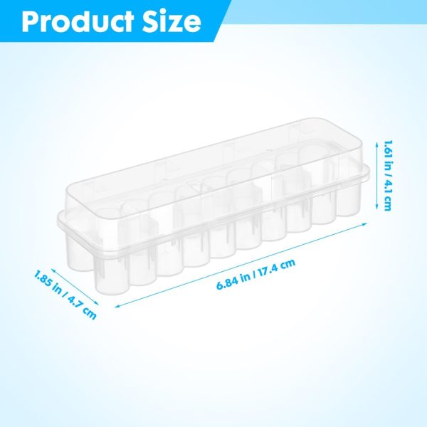 Homoyoyo 24 Count 3ml Plastic Vial Box Case Transparent Microtube Holder with Lid for Safe Storage Organization White-4
