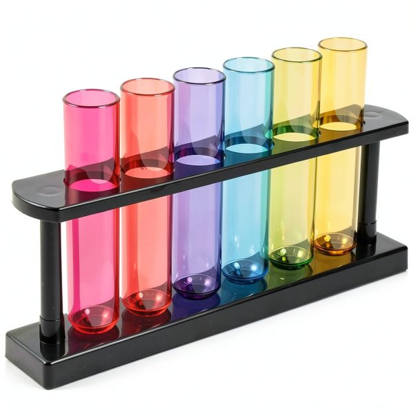 Juvale Test Tube Shot Glasses Plastic 4 Pack Multicolor 1.5 oz Tubes-4