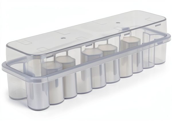 Freezer Box Vial Storage Case Durable Plastic Test Tube Holder for Vials Efficient Organization Rack for Laboratory and Essential Oil Use Transparent Design-0