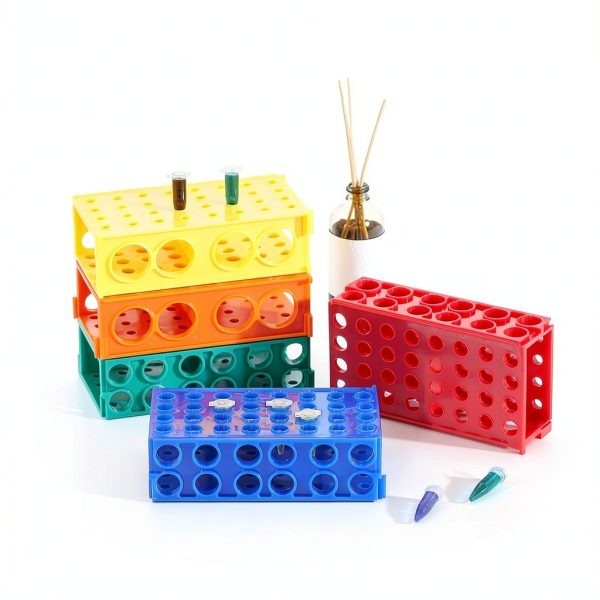 4 Way Test Tube Rack Holder 5 Pack Interlocking Plastic Tioncy-4