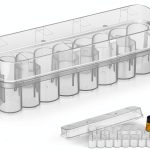 Homoyoyo 24 Count 3ml Plastic Vial Box Case Transparent Microtube Holder with Lid for Safe Storage Organization White-0
