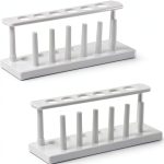 25mm Plastic In-Line Test Tube Rack – Karter Scientific White, 6 Tubes-0