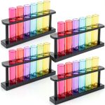 Juvale Test Tube Shot Glasses Plastic 4 Pack Multicolor 1.5 oz Tubes-0
